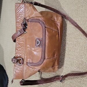 The Sak Brown Leather Shoulder/Crossbody Bag